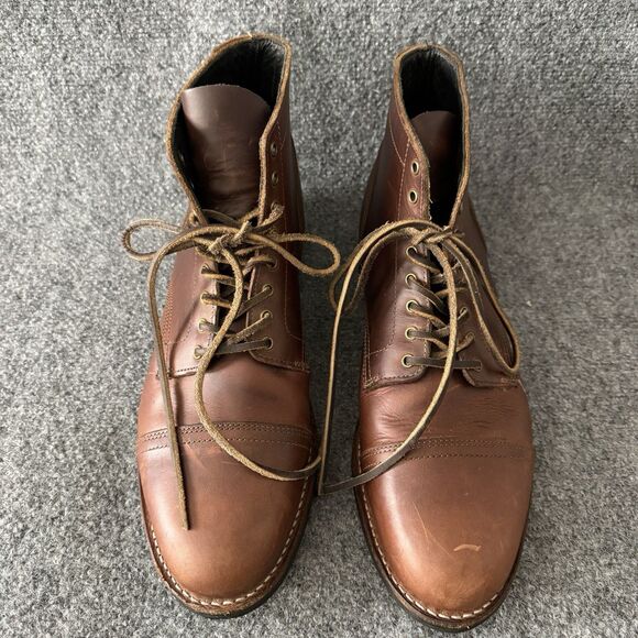 Thursday Boot Co. Vanguard boots 14 D French Roast leather Brown Cap Toe Lace Up